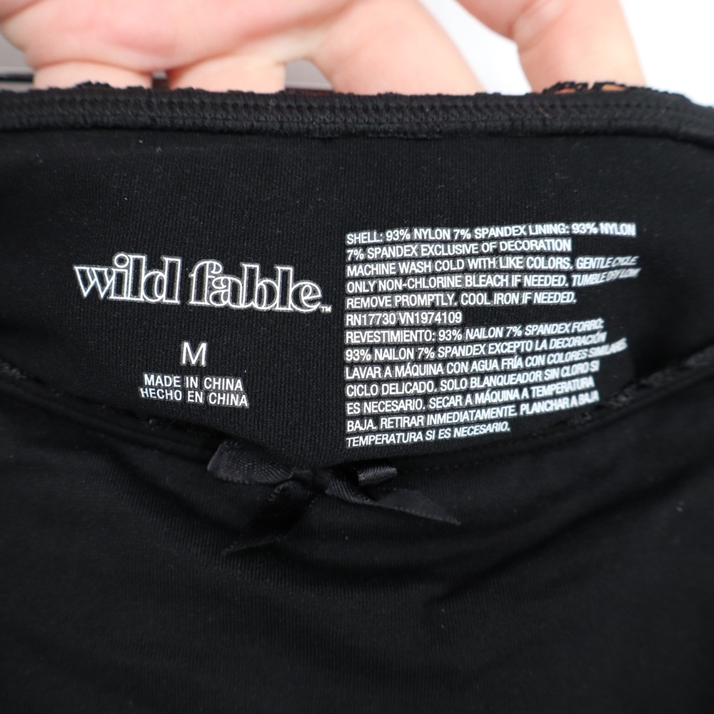 Wild Fable Seamless Mini Skort Women's Medium Black Stretch Nylon Lace Trim - Picture 4 of 7